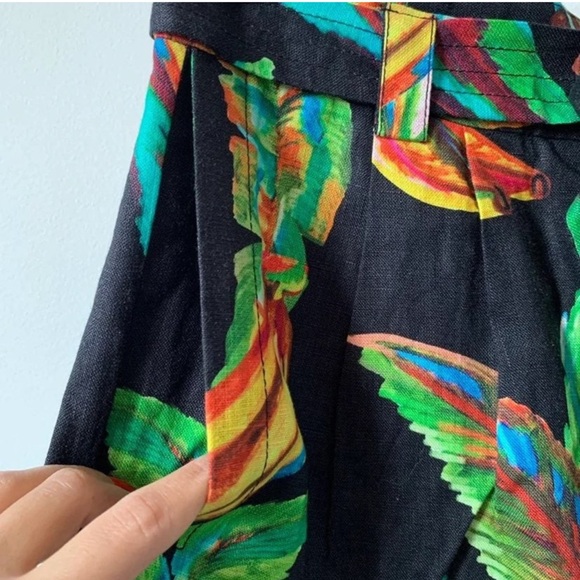 FARM RIO Banana Print Linen High-Waisted Shorts – Preta Black, XS, $215 NEW - Picture 7 of 10